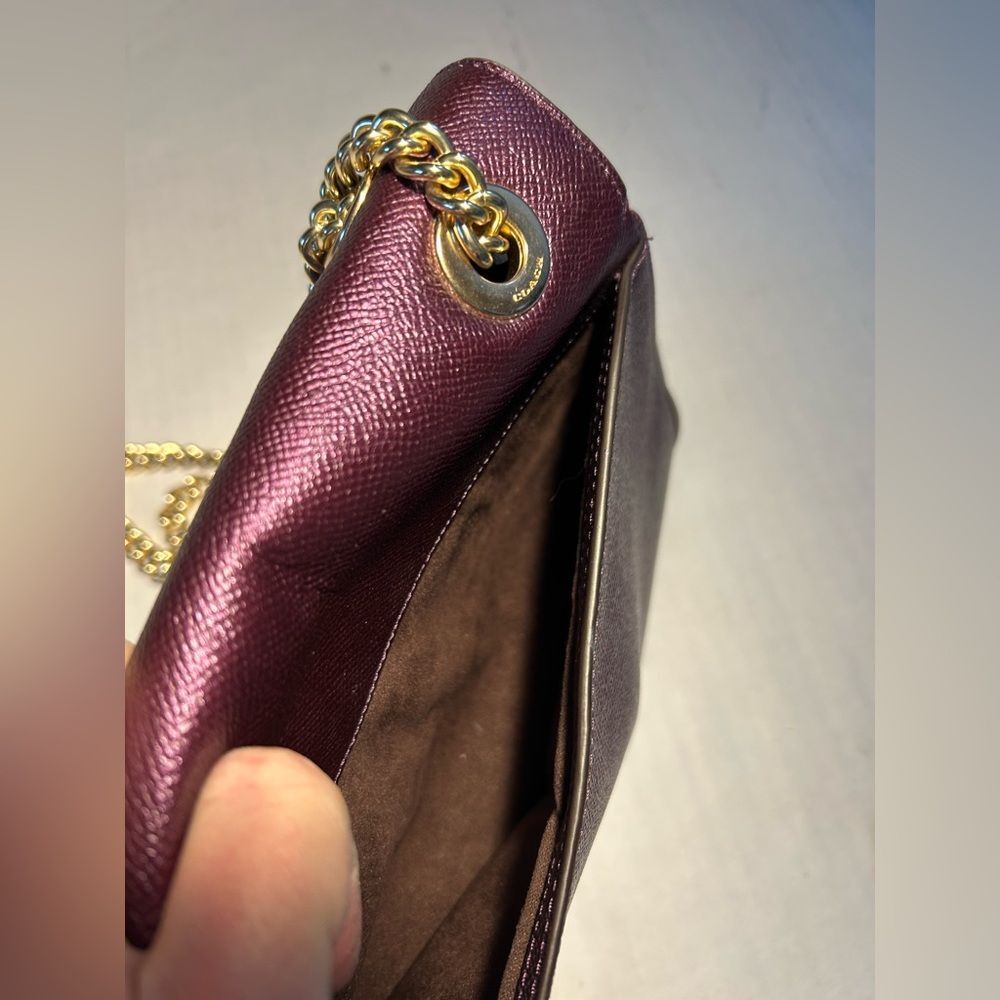 Coach Cassidy Purple Metallic Star Embellished Crossbody Bag F38341 - Picture 4 of 16